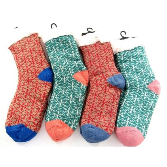 CARNIVAL FASHION Sherpa Lined Socks with Grippers 0122-027 NEW NWT - Picture 1 of 3